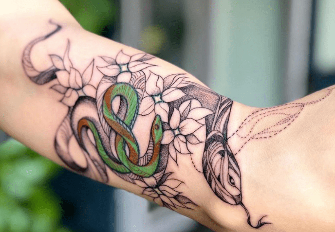 Что означает татуировка змеи. Татуировка змея на руке, на ноге, эскизы
