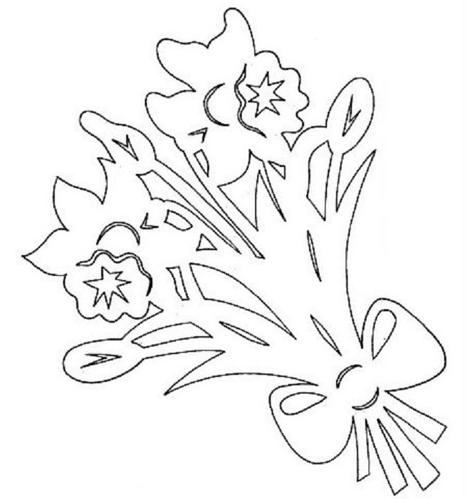 Шаблон 8 марта для вырезания: цветы