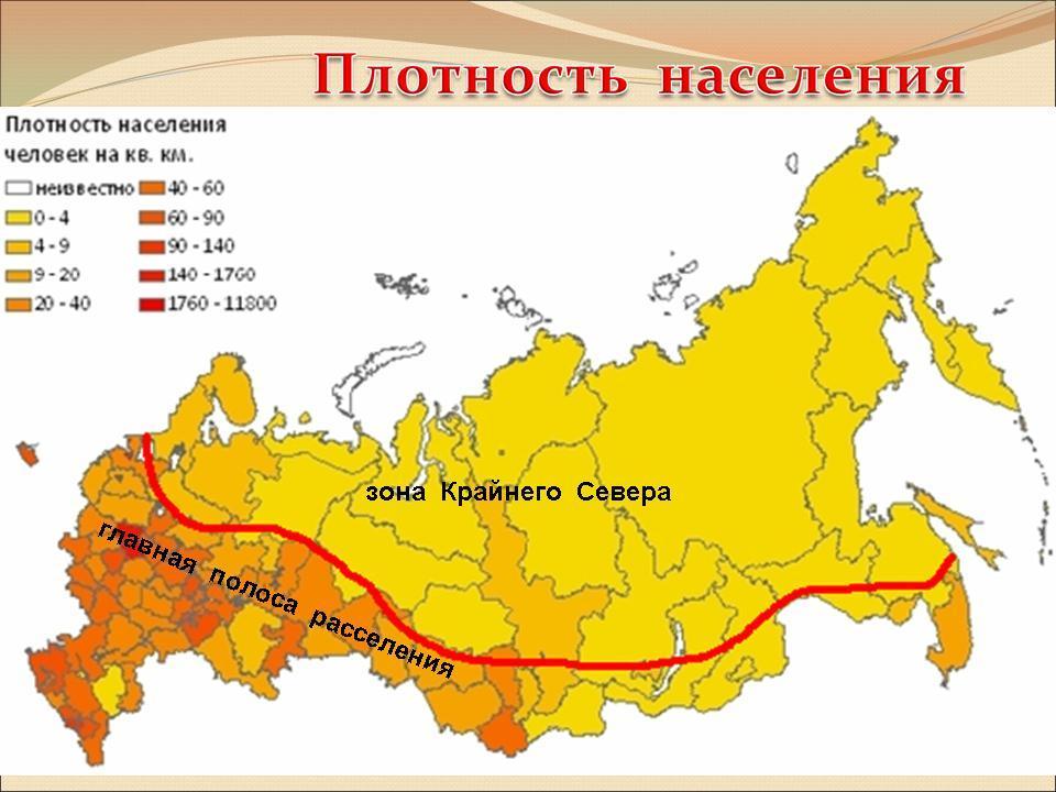 Карта плотности россии